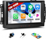 SIXWIN 2+64G Android 15 autoraadio Chrysler/Jeep/Dodge koos Carplay/Android Car/Mirror Link, 8-tolline puuteekraan koos WiFi GPS Bluetooth FM/RDS raadio EQ + tagurduskaamera + mikrofoniga