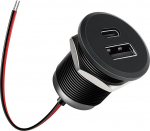 acegoo USB C pistikupesa 12 V matkaauto laadija t&auml;isalumiinium, C-t&uuml;&uuml;pi USB &uuml;hendus PD3.0 QC3.0 autopesa paigaldusadapter matkaauto paadi veoauto haagissuvila jaoks (v&auml;ike paneel x 1)