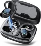 Bluetooth spordik&otilde;rvaklapid, traadita Bluetooth 5.3 k&otilde;rvaklapid HD mikrofoniga, k&otilde;rvaklapid 4 ENC selge mikrofoniga, 72 tundi traadita k&otilde;rvaklapid s&uuml;gava bassiga, IPX7 veekindlad k&otilde;rvaklapid k&otilde;rvakonksudega, mustad