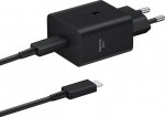 Samsung EP-T4511X kiirlaadimisadapter, USB-C laadija 45W kiirlaadimisega, &uuml;hildub teiste tootjate seadmetega, sisaldab andmekaablit, must