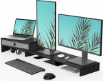 Fenge Dual Monitor Stand koos sahtliga arvuti TV s&uuml;learvuti monitori aluse pikkus ja nurk reguleeritav 78,3-113 x 23,5 x 7,3 cm Must