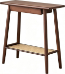 Konsolentisch Holz mit Abgerundeten Ecken, Console Table mit Schublade, Geeignet f&uuml;r Wohnzimmer und Flur