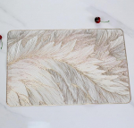 AMDXD 4 kohamatti komplekt Kangast pestavad ruudukujulised PVC kohamatid J&otilde;ulud pestavad lehemustriga libisemisvastased lauakatted S&ouml;&ouml;gilaud kuldne laud, baar ja k&ouml;&ouml;k, 30 x 45 cm, 30 x 45 cm