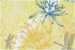 Stoff-Tischsets, waschbare Tischsets f&uuml;r Esstisch, 6er-Set,Sommer Lotus Blumen Weinlese Blumen Retro