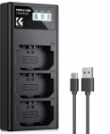 K&F Concept NP-FZ100 Charger, 3 Slot A7iii Battery Charger with LCD Display for Sony A7iii A7iv A7Rv A6700 A6600 A9 A1 FX3 FX30 ZV-E1 Cameras