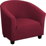 LINGKY High Stretch Club Diivan Cover Jacquard Spandex Tub Chair Cover Skid Resistance m&ouml;&ouml;bli kaitsja Stretch kangas Super Soft Couch Slipcover (Wine Red, Set of 1)
