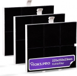 Viоks.pro 3x aktiivs&ouml;e filtrid pliidile 255 x 225 x 23 mm Asendus Balay 00361047 361047 FKS170BSH DHZ5136 LZ51351 Z5117X1 Neff pliidifilter ja Siemens v&auml;ljat&otilde;mbefilter
