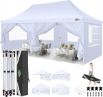 COBIZI Faltpavillon 3X6m Wasserdicht Stabil Pavillon 3x6m, Partyzelt Faltbar Anti-UV mit 6 Seitenw&auml;nden, Gartenpavillon f&uuml;r Hochzeiten, Freien, Garten, Party