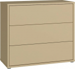 Forte Alice Springs 100 kaasaegne minimalistlik kapp 3 sahtlit elutuba magamistuba puukomposiit v&otilde;i kollane 94,8 cm lai x 83,1 cm k&otilde;rge x 41,5 cm s&uuml;gav