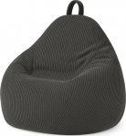 bananair - Cord XXL Bean Bag t&auml;iskasvanutele ja lastele, pehme ja mugav, masinpestav kate, m&auml;ngude Bean Bag vahtplastide t&auml;idisega, Bean Bag (120 x 100 cm, tumehall)