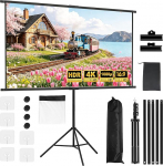 Beamer Leinwand mit Stativ, Mobile Leinwand f&uuml;r Beamer 100 Zoll, Filmleinwand Indoor Projektor Tragbare Outdoor Kino, Hohe Gainzahl, 4K Bild f&uuml;r Heimkino, Camping, B&uuml;ro, Schule, Pr&auml;sentation