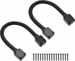 PATIKIL Gepanzerter T&uuml;rschlaufen-Drahtschutz (40,6 cm L 9/16 Zoll ID, schwarz) (2 St&uuml;ck), T&uuml;rdrahtschlauch, Strom&uuml;bertragung, gepanzertes Kabel, Drahth&uuml;lse mit Aluminium-Endkappe, geeignet f&uuml;r
