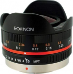 Rokinon FE75MFT-B 7.5mm F3.5 UMC Fisheye Lens for Micro Four Thirds (Olympus PEN and Panasonic), Black