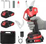 Akku-Astschere 40 mm, Gartenschere Akku mit LCD-Display und 2&times;2000 mAh Batterien, 6 Stunden Dauerbetrieb, Leichte Elektrische Gartenschere 1,04 kg, B&uuml;rstenloser Motor, Schere f&uuml;r Zweige und Str&auml;ucher
