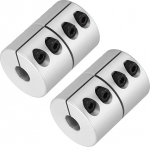 QUARKZMAN 2 Stk 10 Bis 10mm Wellenkupplung 45mm L&auml;nge 32mm Durchmesser Klemmwellenkupplung Aluminiumlegierung Verbindungsst&uuml;ck Schrittmotor Kupplung F&uuml;r 3D Drucker CNC Maschine DIY Encoder