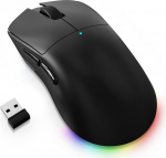 A.JAZZ NJ08 Tri-Mode Traadita m&auml;nguhiir, 1000Hz 70g kerge, PC hiir keskmise suurusega ergonoomiline, 12800 DPI 6 taset, Bluetooth/2.4G/USB-C, RGB laetav s&uuml;learvutile/Macile - must