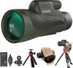 12 x 56 High Resolution Monocular with Smartphone Adapter, Improved Tripod, Hand Strap - High Performance Monocular Lightweight Monocular with Clear Field of View