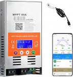 MPPT p&auml;ikese laadimiskontroller 60A 12V/24V/48V auto, p&auml;ikesekontroller LCD-ekraaniga, maksimaalne PV avatud vooluahela pinge 160V, sisseehitatud WiFi adapter, rakenduse kaugjuhtimine, ilma akuta
