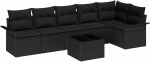 7-teiliges Garten-Sofa-Set mit Kissen in beigem Poly-Rattan Gartenlounge Model3345393