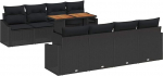 7-teiliges Garten Sofaset mit Kissen in Schwarz Poly-Rattan Gartenlounge Model3358550