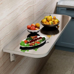 FHSLKXIM Hommikus&ouml;&ouml;gi baarilaua, kokkupandavad lauad seinale paigaldamiseks, kokkupandav seinalaud, k&ouml;&ouml;gilaud kokkupandava lehega, s&ouml;&ouml;gilaud, t&ouml;&ouml;laud, v&auml;ike ruumi s&auml;&auml;stev ripplaud, roostevaba teras