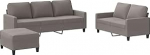 Taupe 2- ja 3-Sitzer-Sofa mit Fu&szlig;hocker, Stoff (100% pol&uuml;ester), 138x77x80 cm, Wohnzimmer Model3201475