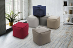 Talamo Italia - Annalaura Pouf, Multifunctional Pouf, Recliner Chair Made of Padded Fabric, 100% Made in Italy, 45 x 45 x 45 cm, Taupe