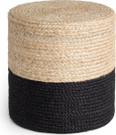 Hanse Home Jutta Jute Pouf - Naturaalne džuudist istmepouf, silindrikujuline kuju Boho Look'is, tool, Ottoman, istmepadi, istmepadi elutuppa, s&ouml;&ouml;gituppa, esikusse - Natural Gold Black, 40 x 40 x 40