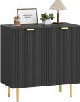 HOMCOM K&ouml;&ouml;gi puhvetim&ouml;&ouml;bel 2 uksega, reguleeritav riiul, t&otilde;stetud metallist jalad k&ouml;&ouml;ki, elutuppa, 80 x 40 x 80 cm, must