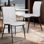 CoPaws s&ouml;&ouml;gitoolide komplekt, 2 tk, valge, k&ouml;&ouml;gi- ja s&ouml;&ouml;gitoa toolid, mugavad polsterdatud kunstnahast toolid, tugevad metalljalad, mugav seljatugi (Euroopa spetsifikatsioon)