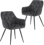 B&D home Dieter 11137-ANTR-2 S&ouml;&ouml;gitoolide komplekt, 2 tooli, k&ouml;&ouml;gitoolid, toolid k&ouml;&ouml;ki, s&ouml;&ouml;gilauda, elutuppa, t&ouml;&ouml;ruumi, kontorisse, retro-modernne disain, sametkangas antratsiit, antratsiitne toon