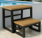 3-in-1 astmelaua 2 taset t&auml;iskasvanutele lastele, libisemisvastane veekindel HDPE puidust samm libisemisvastaste jalgadega, jalgpink k&ouml;&ouml;gi / vannitoa / vannitoa / magamistoa jaoks