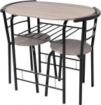 vidaXL Hommikus&ouml;&ouml;gikomplekt Baarilaud 2 tooli Tooli komplekt S&ouml;&ouml;gituba K&ouml;&ouml;k Kompaktne h&otilde;bedane Must Must Must