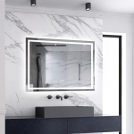 SKY BATHROOM LED-Spiegel zur Wandmontage, 800 x 600 mm, mit Rasiersteckdose, Bluetooth, dreifarbiges Licht, einstellbare Helligkeit
