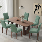 COLAMY s&ouml;&ouml;gitoa toolid, komplekt 6, polsterdatud s&ouml;&ouml;gitoa toolid seljatoega, k&ouml;&ouml;gitoolid polsterdatud, riidest s&ouml;&ouml;gitoolid, puidust jalad s&ouml;&ouml;gituppa, k&ouml;&ouml;ki, restorani, roheline