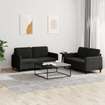 ShGaxin 2-TLG. Sofagarnitur Schwarz Samt, Loungesofa, Diivanid ja diivanid, Relaxsofa, Couch f&uuml;r Wohnzimmer, 3201979