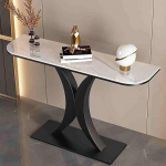 Konsolen-Sofatisch mit geometrischen Metallbeinen, schmaler Eingangstisch f&uuml;r industrielle Dekoration