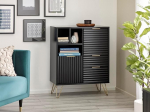 Julian Bowen Murano Sideboard with 2 Doors and 2 Drawers, Matt Black