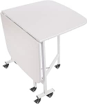 HPDTZ Faltbarer Esstisch Klapptisch K&uuml;chentisch Beistelltisch 120 &times; 80 cm mit 6 R&auml;dern f&uuml;r Balkon K&uuml;che Wohnzimmer Vielseitig (Wei&szlig;)