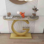 Generisch Moderner schmaler Konsolentisch - Metallgestell, Beistelltisch f&uuml;r Wohnzimmer, Flur und Eingangsbereich - Stilvolle Goldoptik (100 cm/39,4 Zoll)