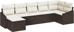 Model3346808 7-osaline aia diivan komplekt koos padjaga Brown Poly Rattan Garden Lounge