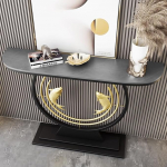 Stilvoller Konsolentisch f&uuml;r den Eingangsbereich, kreativer Akzenttisch f&uuml;r den Flur, einfach hinter dem Sofatisch zu montieren (schwarz, 150 cm) - perfekte L&ouml;sung f&uuml;r die Inneneinrichtung