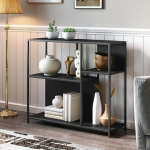 Konsolentisch, 30 cm breiter Sofatisch, schmaler Eingangstisch, moderner Flurtisch f&uuml;r Wohnzimmer, Schlafzimmer, eingebranntes Emaille-Finish (Wei&szlig;, 90 cm)