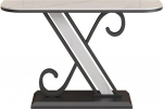 Eingangstisch, Moderner Konsolentisch mit Metallrahmen und Kunstmarmorplatte for den Eingangsbereich Konsolentisch(Black,M)