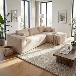 Caldion diivan L-kujuline mugav 4-kohaline diivan nurgadiivan magamisfunktsiooniga 4-kohaline diivan elutuppa magamistuppa 269 x 175 x 65 cm beež