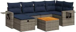 Garten-Sofagarnitur mit Stauraum & Fu&szlig;hocker - PE-Rattan, 55x53x34 cm, f&uuml;r Terrasse und Innenhof Model3325820