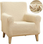 Teie s&uuml;da Veekindel kangas &uuml;he diivanikatte ruuduline elastsus libisemisvastane kate tugitoolile &uuml;he tooli kate elutuppa kodus (v&auml;rv : Fabric1-Cream, suurus : 1 tk)