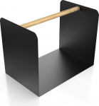 teileplus24 BHS1 Firewood Rack Indoor Outdoor Firewood Rack Metal Firewood Basket with Carry Handle Industrial Look Model: Modern Black