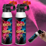 RISEMART (2 Pack Pink) Sooline paljastamine Confetti Cannon Poppers, Sooline paljastamine suitsupomm 100% biolagunev beebi du&scaron;&scaron; ohutu pulber suitsu poole tarvikud poisid ja t&uuml;drukud