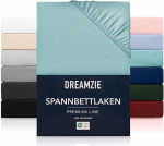 Dreamzie Fitted Sheet, 200 x 200 cm, k&otilde;rge sild kuni 33 cm, 100% mikrofiiber, Aqua, testitud kahjulike ainete suhtes (Oeko Tex), voodipesu elastse lindiga.